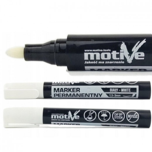 Маркер перманентний, білий, MOTIVE