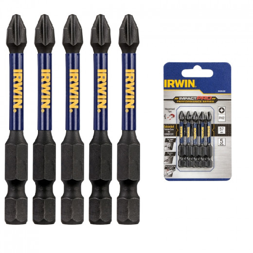 Біта IMPACT PRO 1/4"/ 57MM PH2 5шт, IRWIN