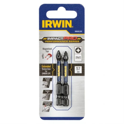 Біта IMPACT PRO 1/4"/ 57MM PH1 2шт, IRWIN