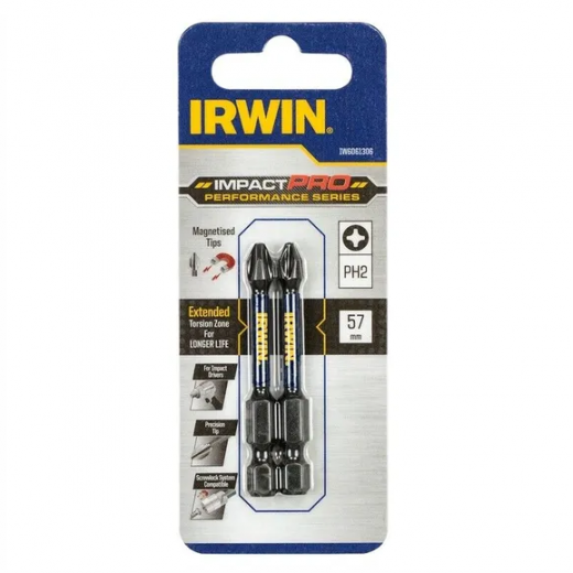 Біта IMPACT PRO 1/4"/ 57MM PH2 2шт, IRWIN