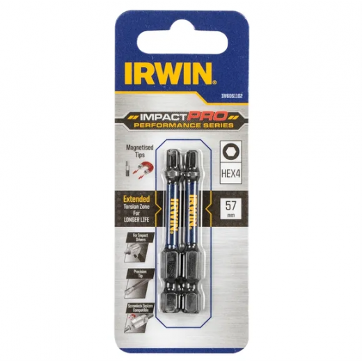 Біта IMPACT PRO 1/4"/57мм HEX4 (1шт). IRWIN