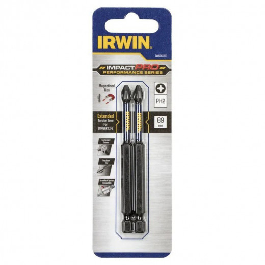 Біта IMPACT PRO 1/4"/ 89MM PH2 2шт, IRWIN