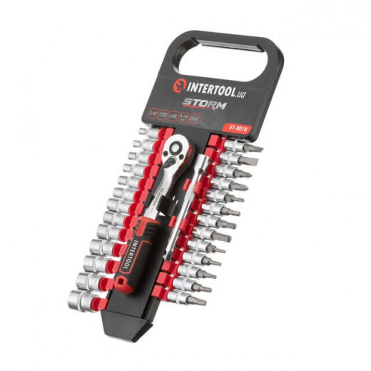 Набір головок 1/4 "4-14 мм., TORX, PH, HEX, FD