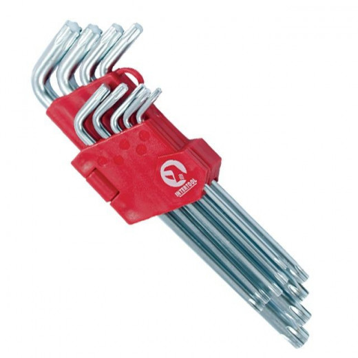 Набір ключів Г-подібних TORX 9 шт., Т10-Т50, Cr-V