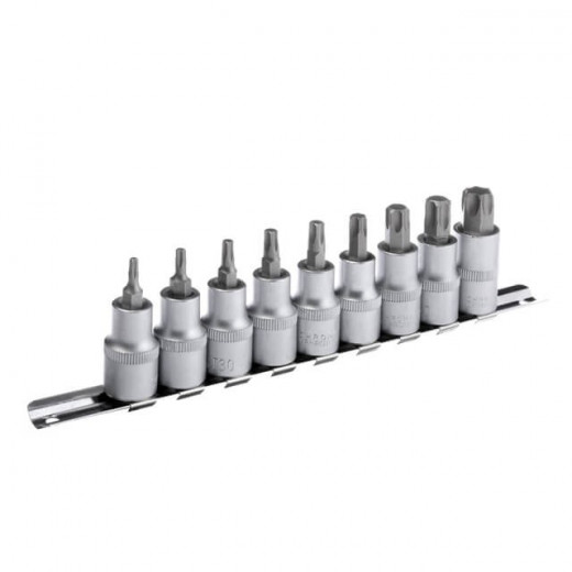 Набір TORX на планці, 1/2" -Т20;25;30;40;45;50;55;60;70, 9 од.