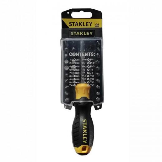 Викрутка тримач насадок HEX 1/4" STANLEY з насадками. комплект 34шт.