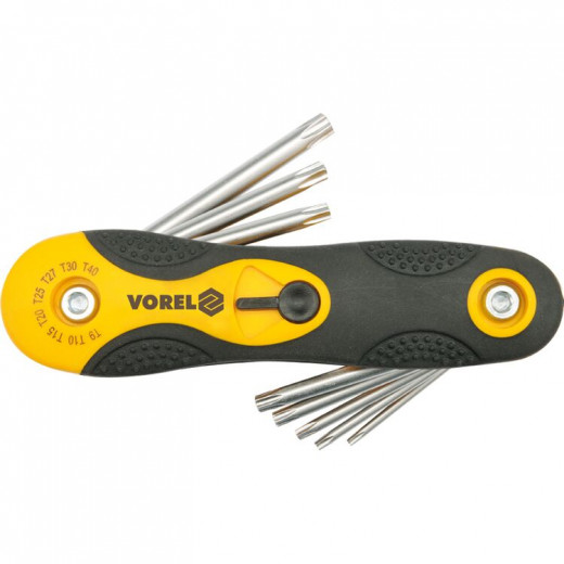 Ключ TORX L- подібний  VOREL , розкладний,Т 9 - Т 40 ,CR-V ,8 елем .