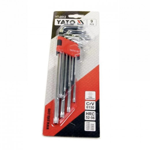 Ключі "TORX" Г-подібні YATO, подовжені 9шт