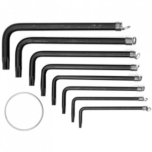 Ключі TORX VOREL L- подібні, на кільці, Т9-Т40,8 шт.