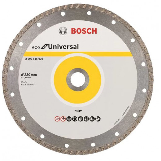 Диск алмазний відрізний ECO Universal 230х22 турбо, Bosch
