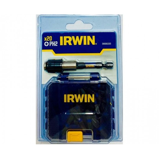 Біта IMPACT PRO 1/4"/ 25MM PH2 20шт + тримач, IRWIN