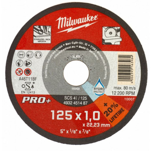 Диск відрізний по металу MILWAUKEE 125х1,0 PRO