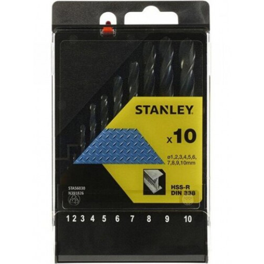 Набір свердл по металу STANLEY : HSS-R 10шт.