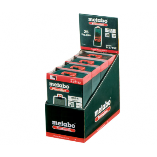 Набір свердл Metabo по металу HSS-R, 25 шт. (1-13 мм.)