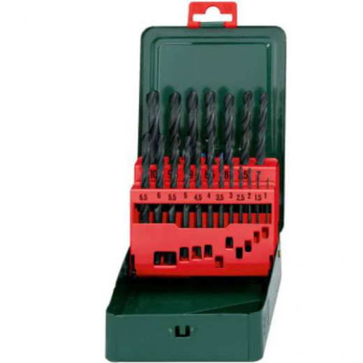 Набір свердл Metabo по металу HSS-R, 19 шт. (1-10 мм.)