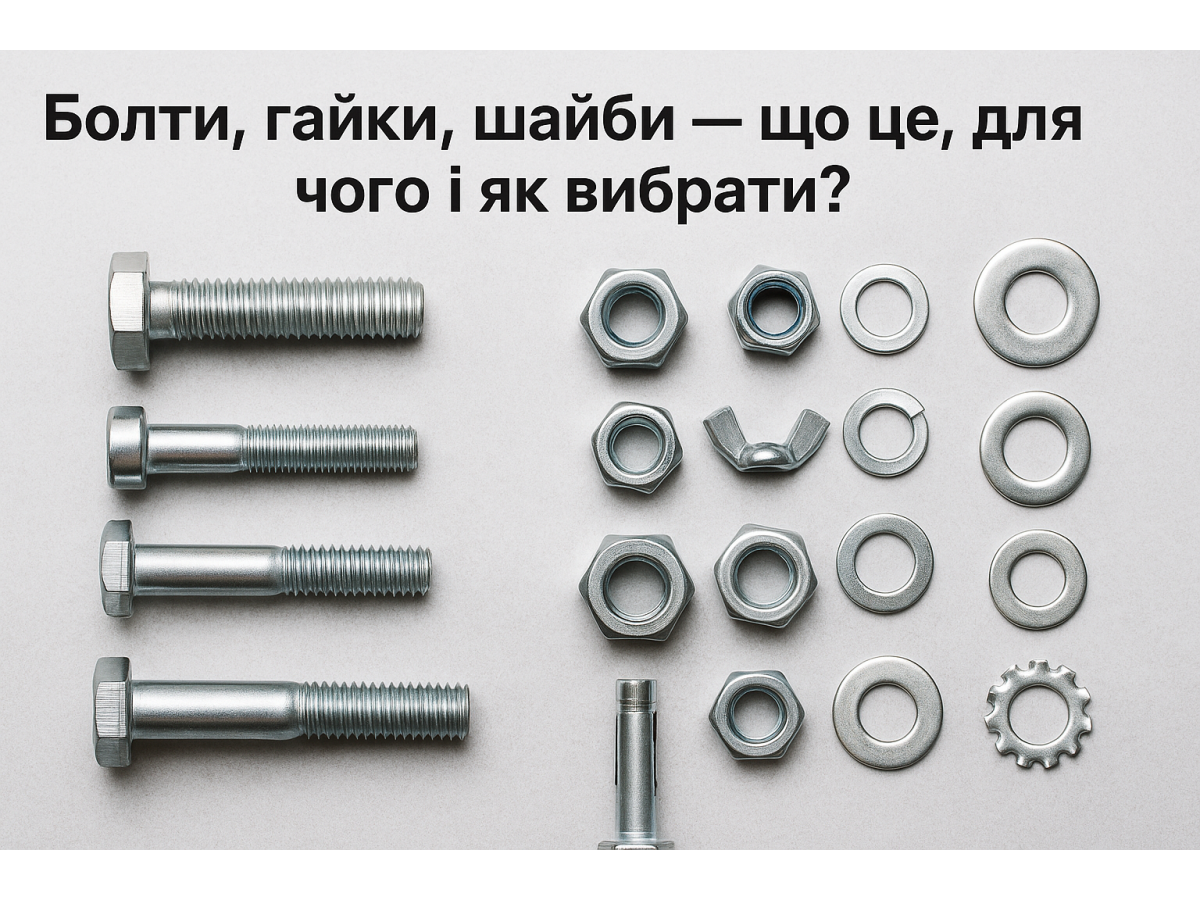 Болти, гайки, шайби — як вибрати правильне кріплення