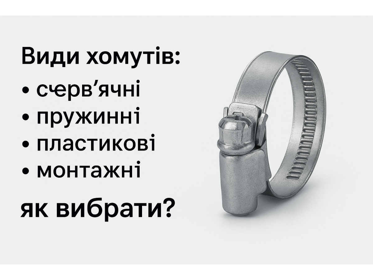 Види хомутів: черв’ячні, пружинні, пластикові — як вибрати хомут правильно