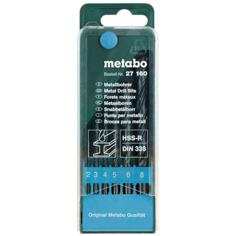 Набір свердл Metabo по металу HSS-R, 6 шт. (2-8 мм.)