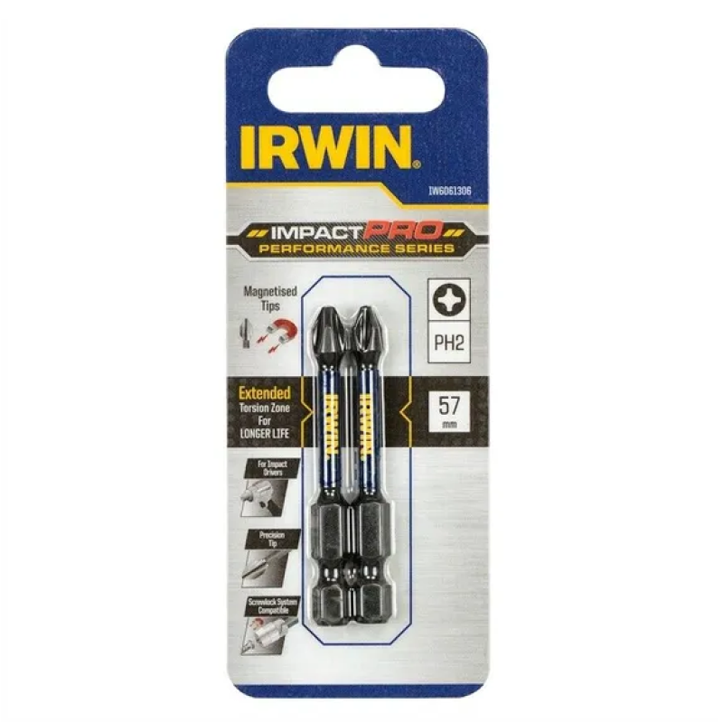 Біта IMPACT PRO 1/4"/ 57MM PH2 2шт, IRWIN