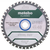 Диск для металу Metabo 165х20мм, 40 зубів, FZFA/FZFA, 1,6/1,2 мм, HW/CT