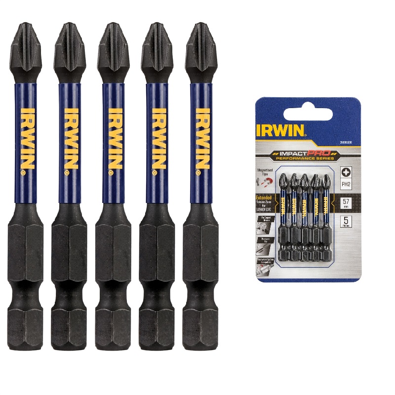 Біта IMPACT PRO 1/4"/ 57MM PH2 5шт, IRWIN
