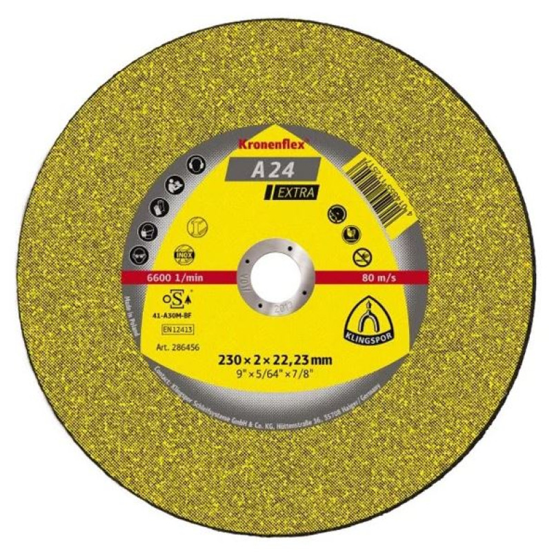Диск відрізний 230х2,0х22 A24 Extra Klingspor