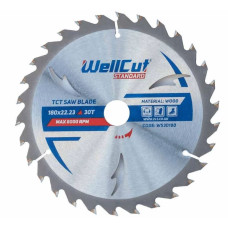 Диск пильний 180х22,23х30T з напайками, WELLCUT