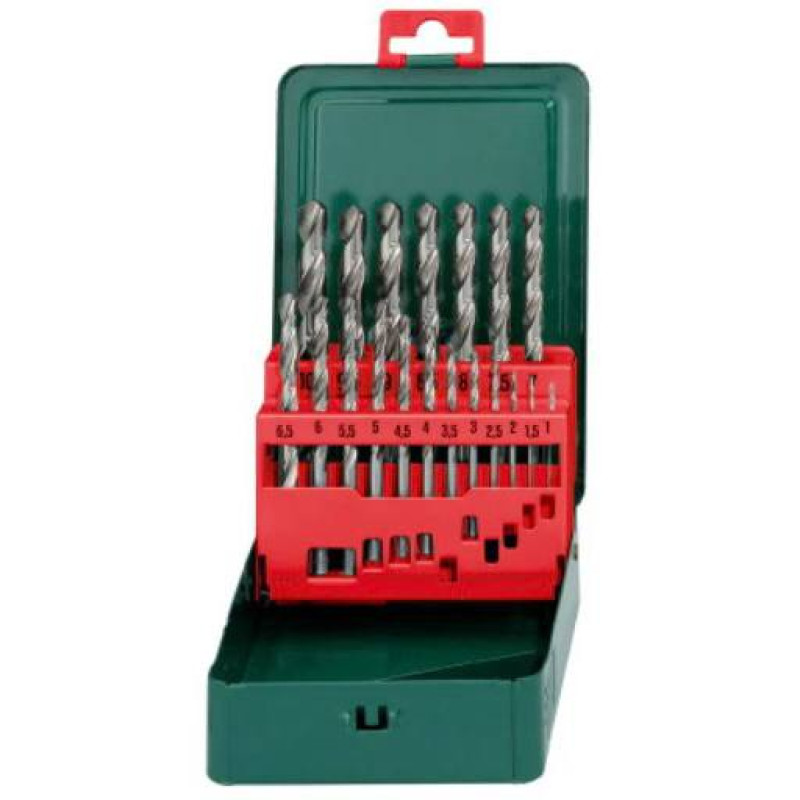 Набір свердл Metabo по металу HSS-G, 19 шт. (1-10 мм.)