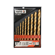 Набір свердл по металу YATO HSS ф=1-10 мм. 10шт