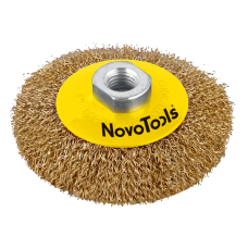 Щітка конусна 100 мм гофр. дріт, NovoTools