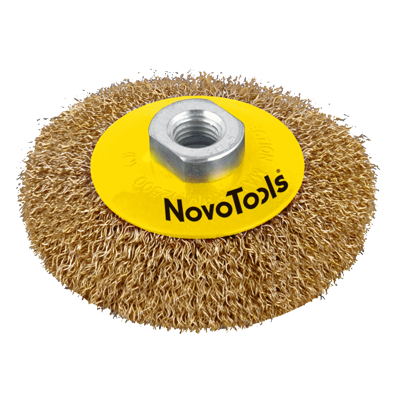 Щітка конусна 100 мм гофр. дріт, NovoTools