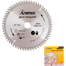 Диск пильний для дерева 180*22,2*40Т, ТИТУЛ
