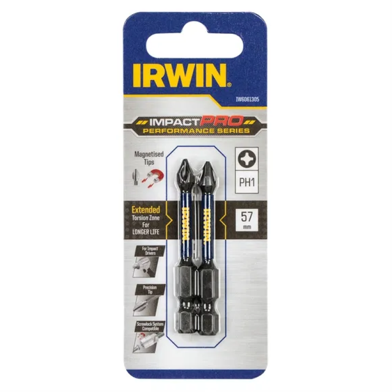 Біта IMPACT PRO 1/4"/ 57MM PH1 2шт, IRWIN